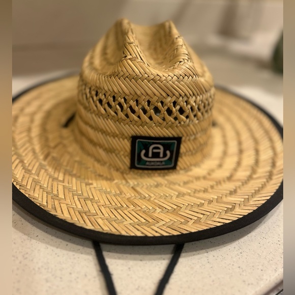 Wide-Brim Sun Straw Hat with Tightener Summer Beach Sun Protection Natural Straw - Picture 5 of 8